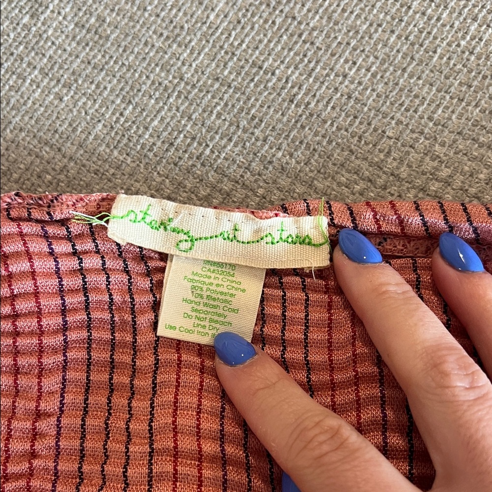 Anthropologie Rose Pink Ribbed Stripe Scarf